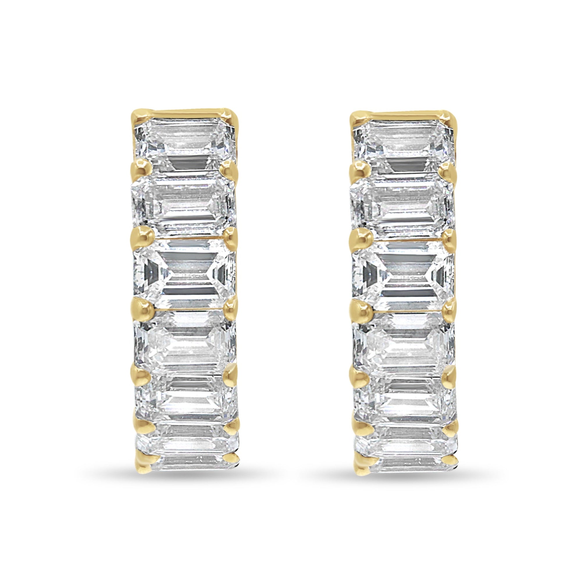 Small Emerald Cut Diamond Huggies
