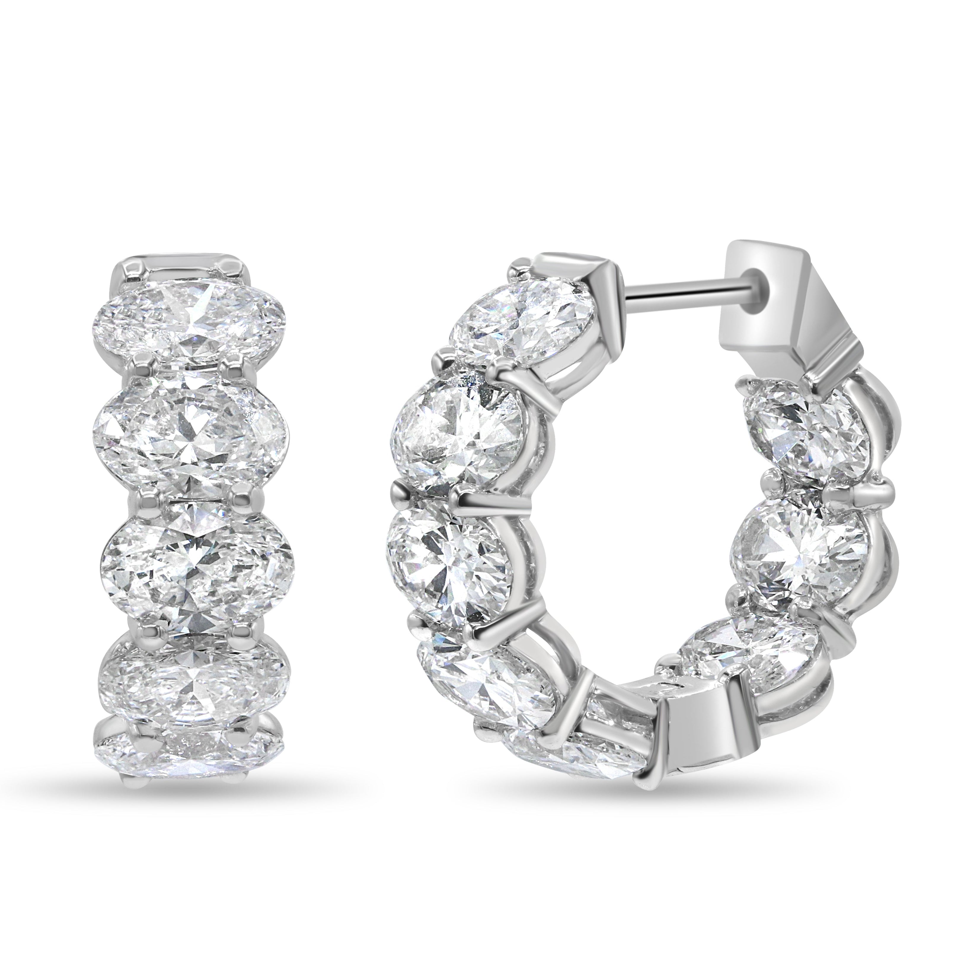 Large Oval Cut Diamond Huggies