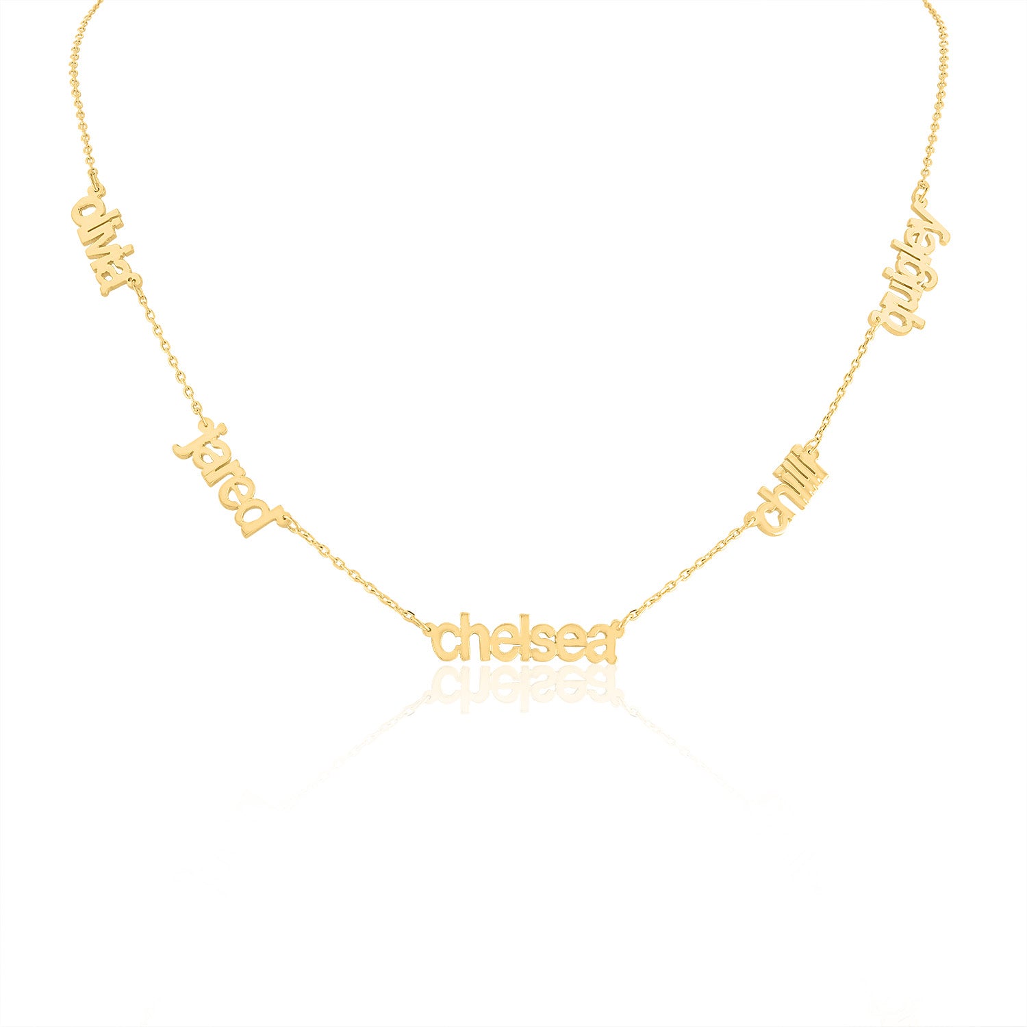 Chelsea Block Multiple Name Necklace