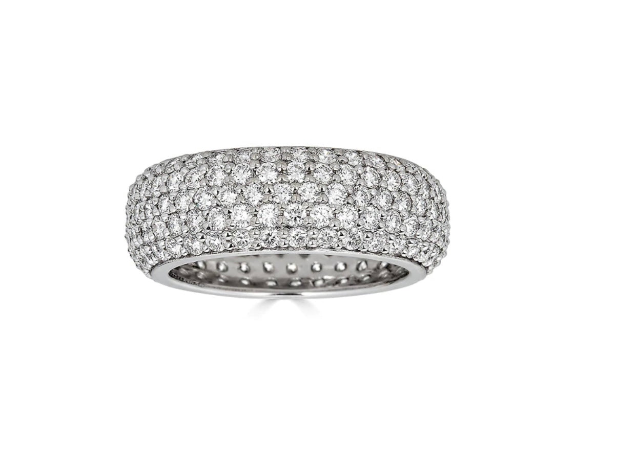 5 Row Diamond Wedding Band