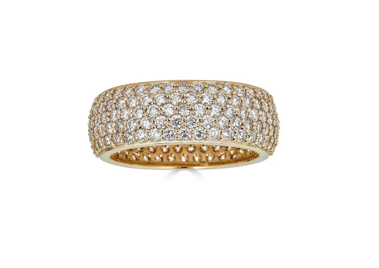 5 Row Diamond Wedding Band