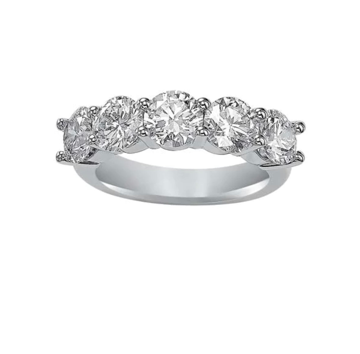 Platinum Five Stone Wedding Band