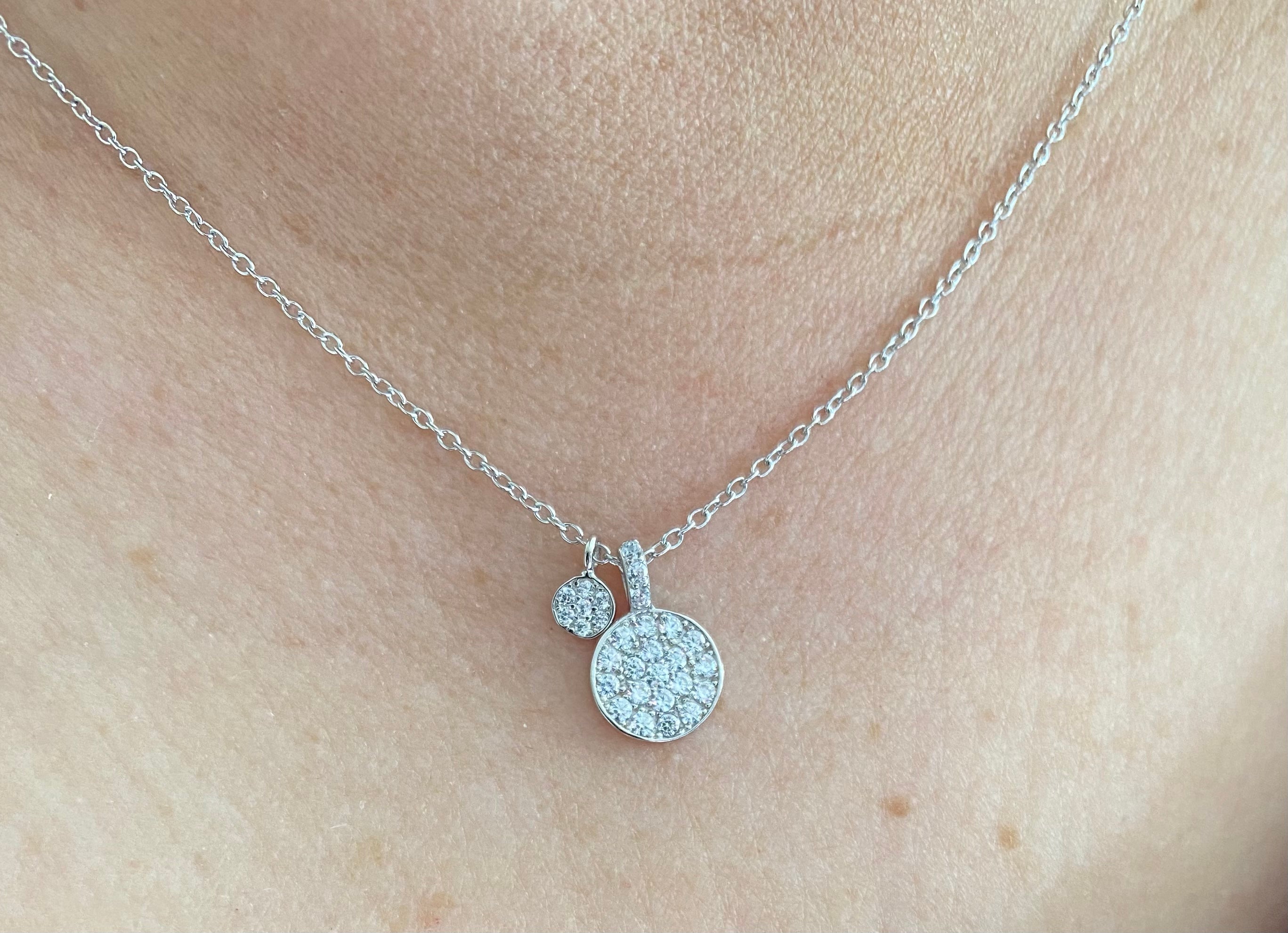 Double Pave Charm Necklace