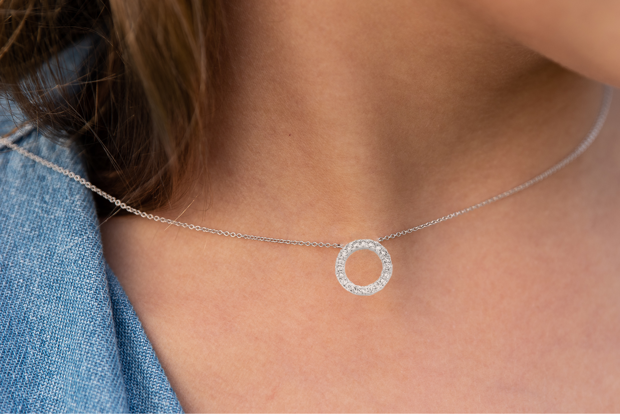 Diamond Circle Pendant Necklace