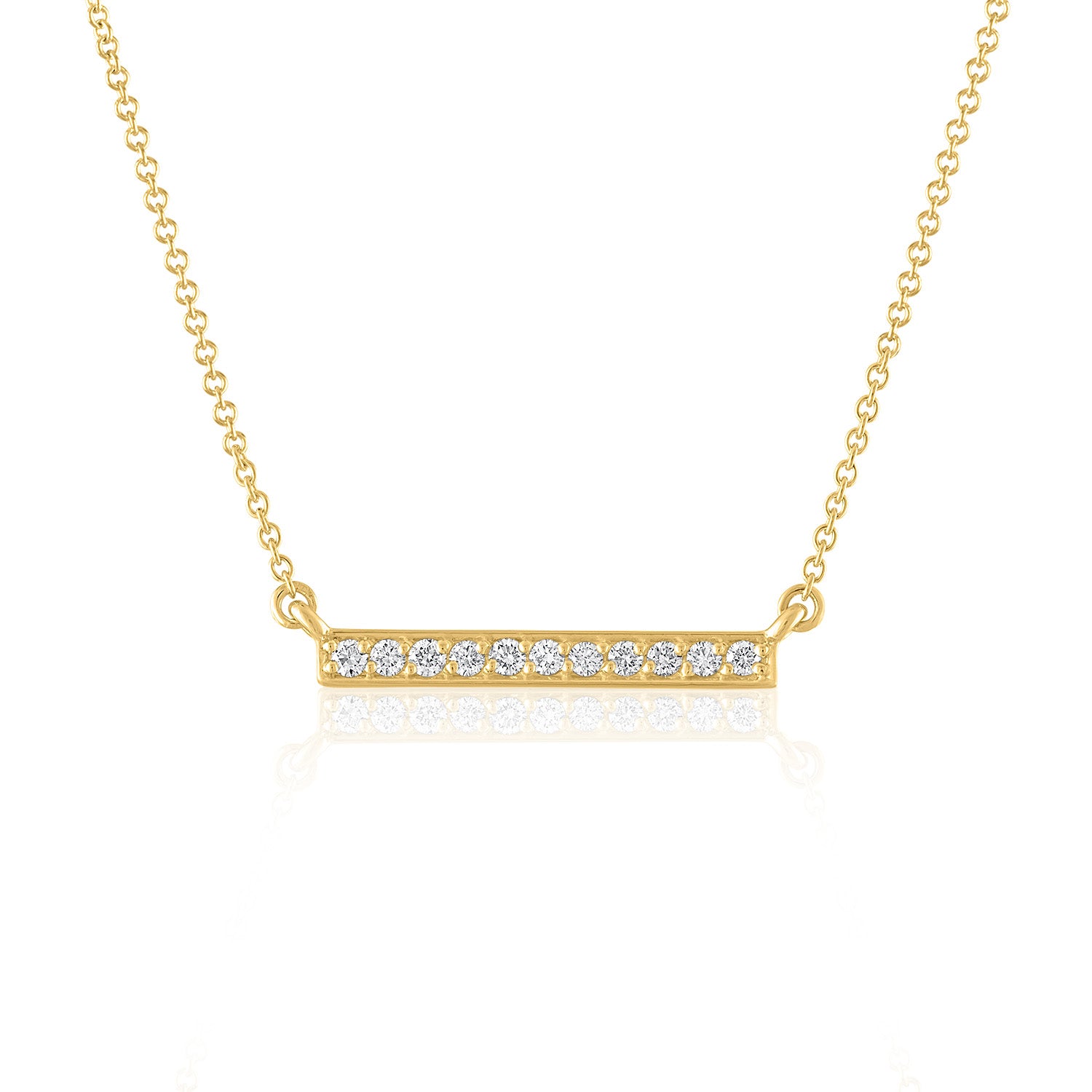 Gold Diamond Bar Necklace