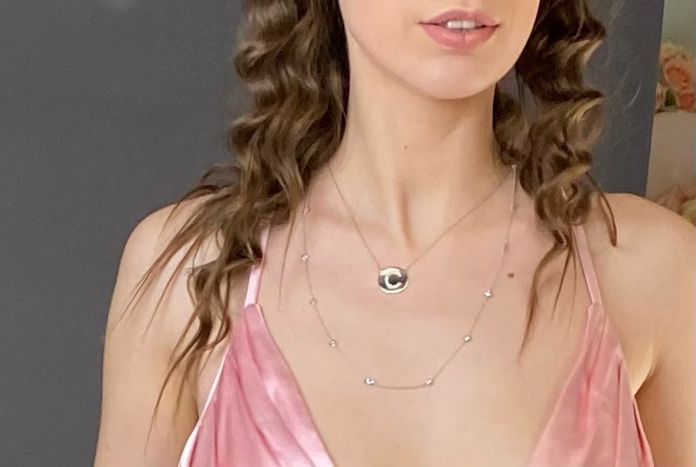 Sienna Diamond Initial Pave Necklace