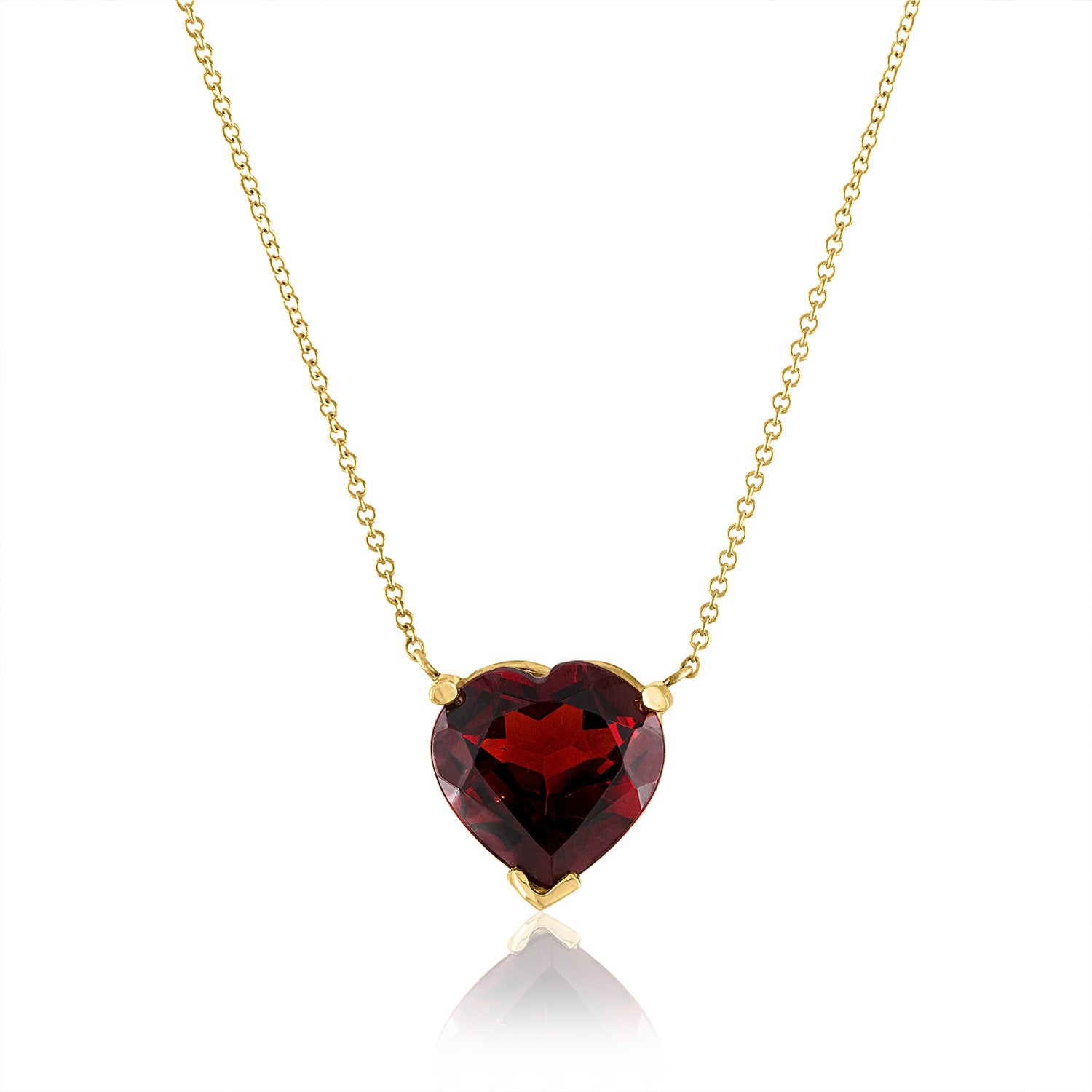 Garnet Heart Necklace