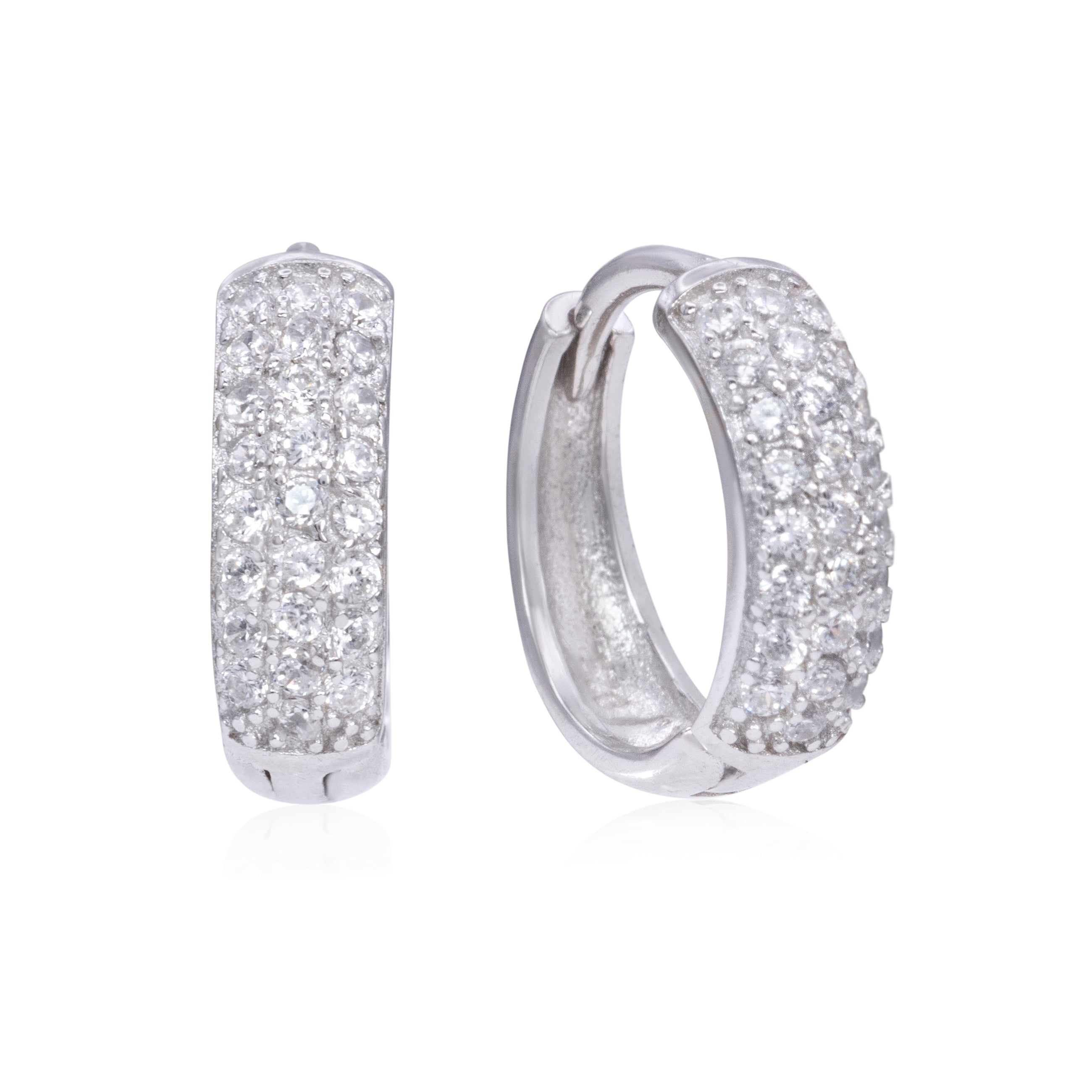 Three Row Diamond Hoops