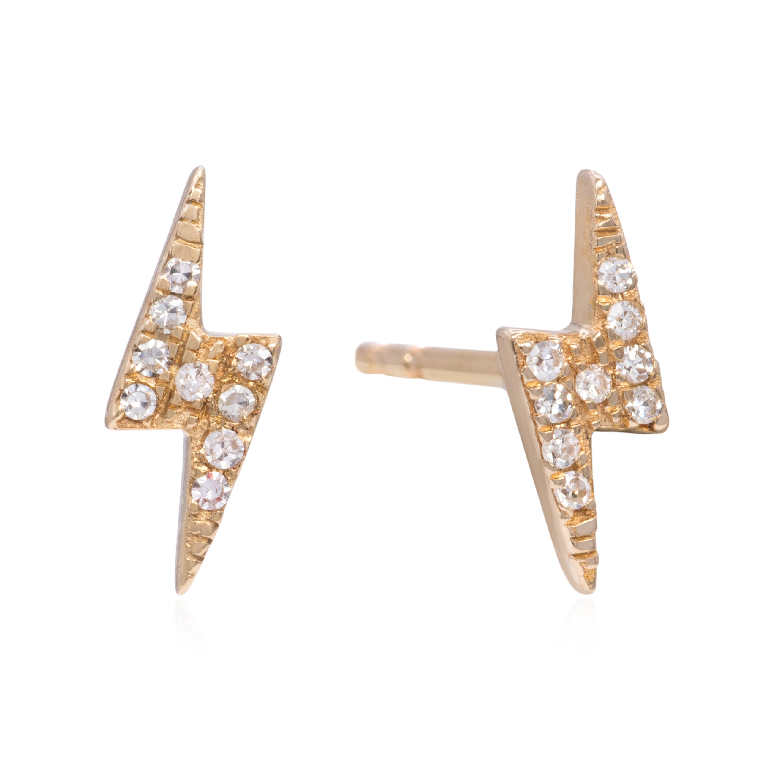 Diamond Lightning Bolt Studs