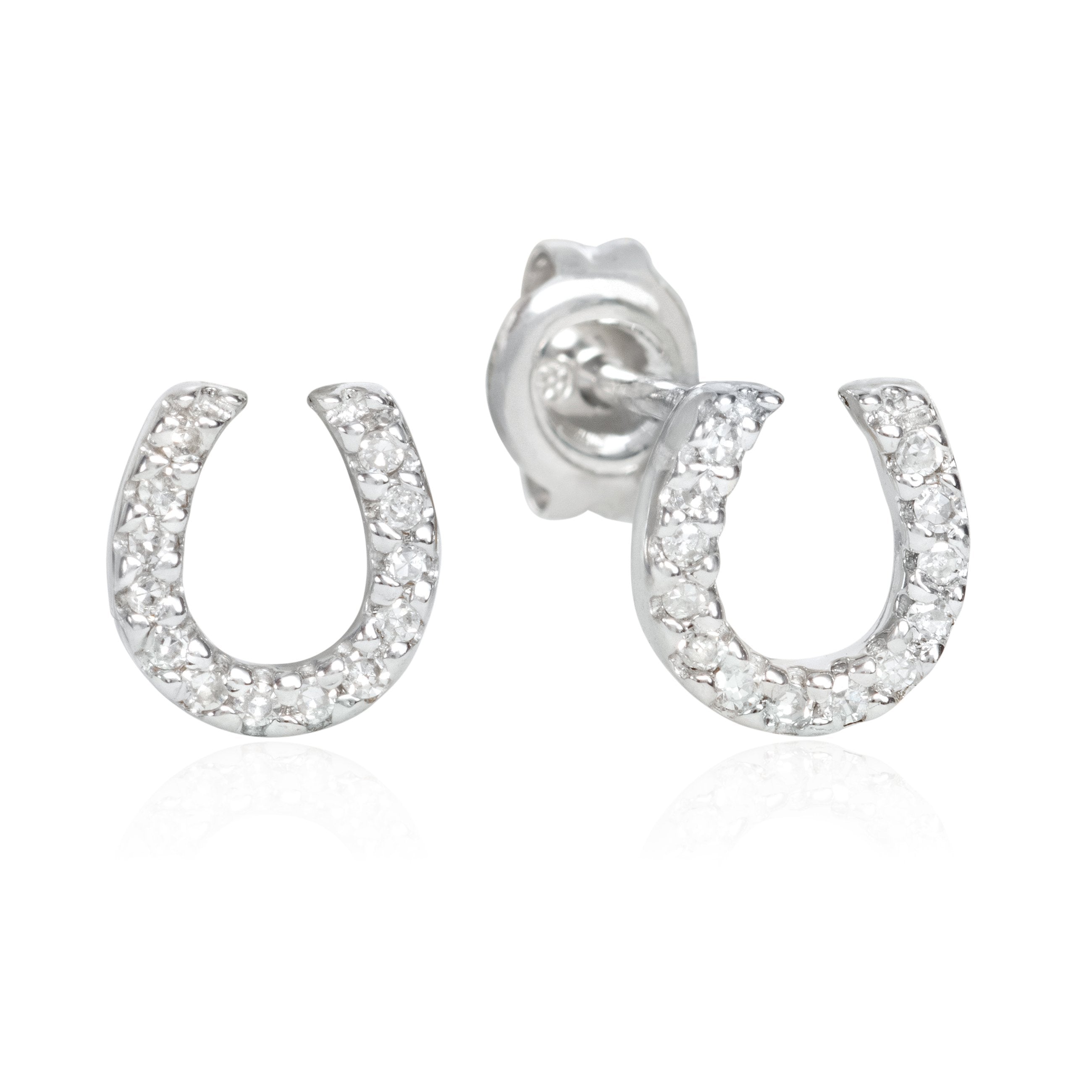 Diamond Horse Shoe Studs