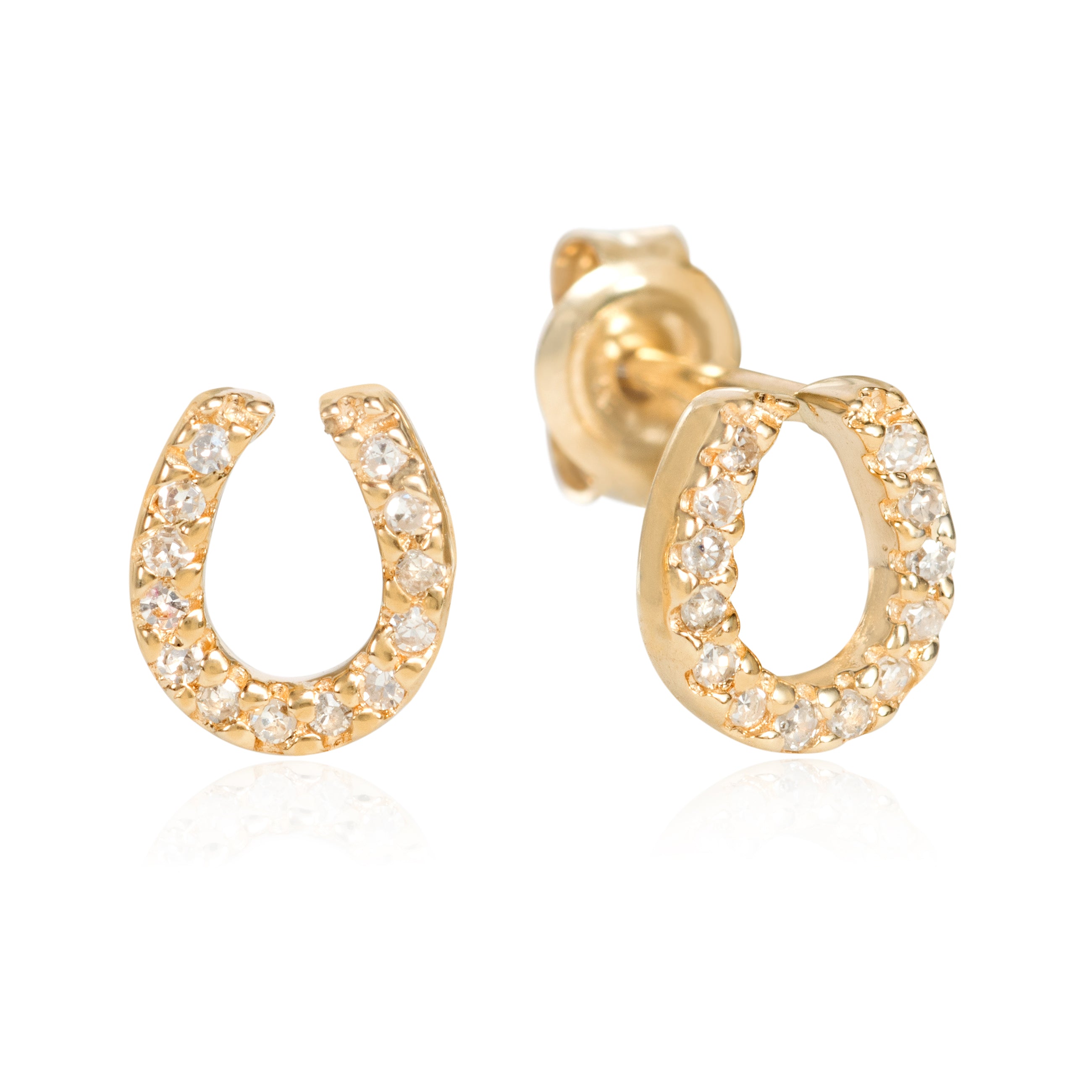 Diamond Horse Shoe Studs