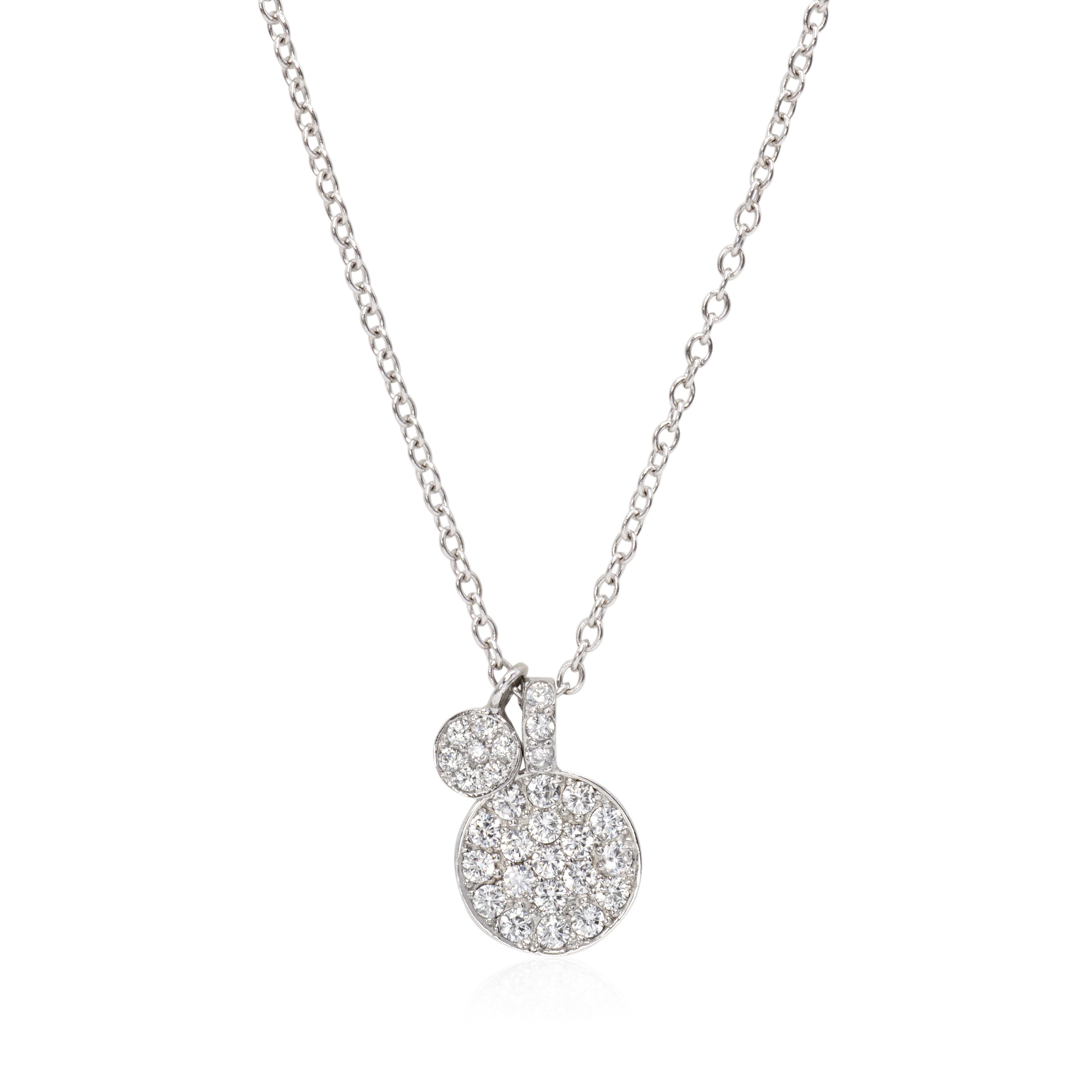 Double Pave Charm Necklace