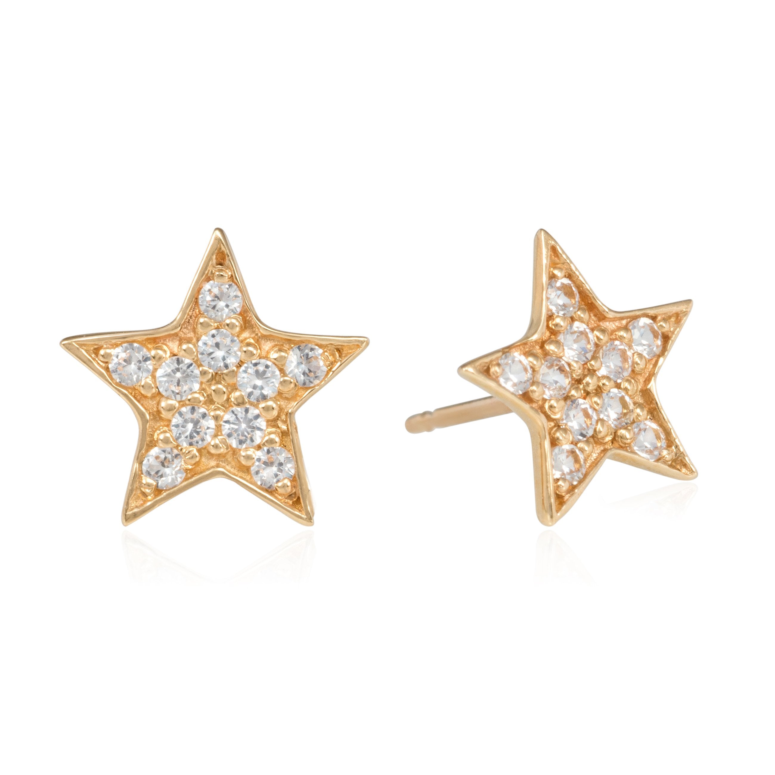 Pave Star Sapphire Studs