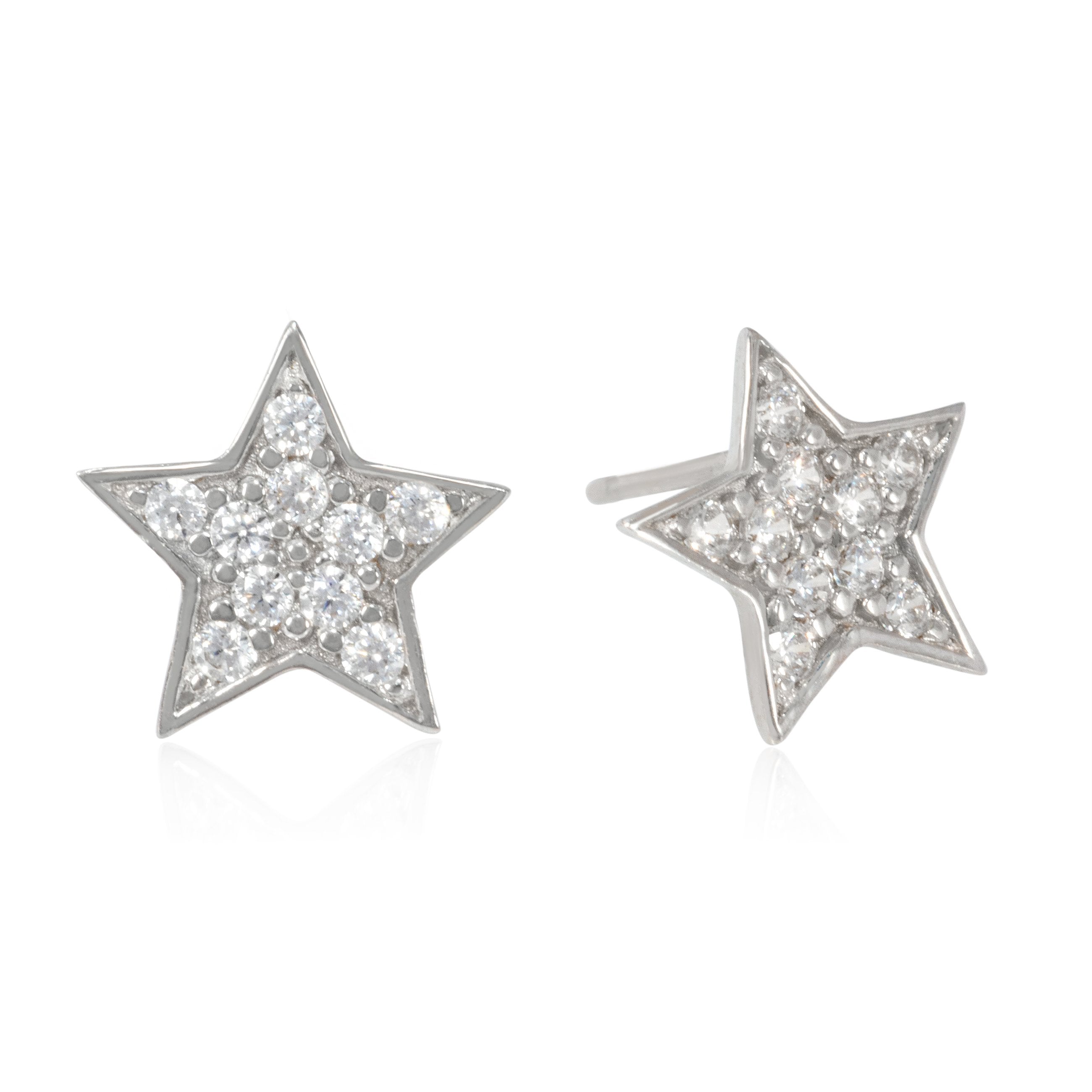 Pave Star Sapphire Studs