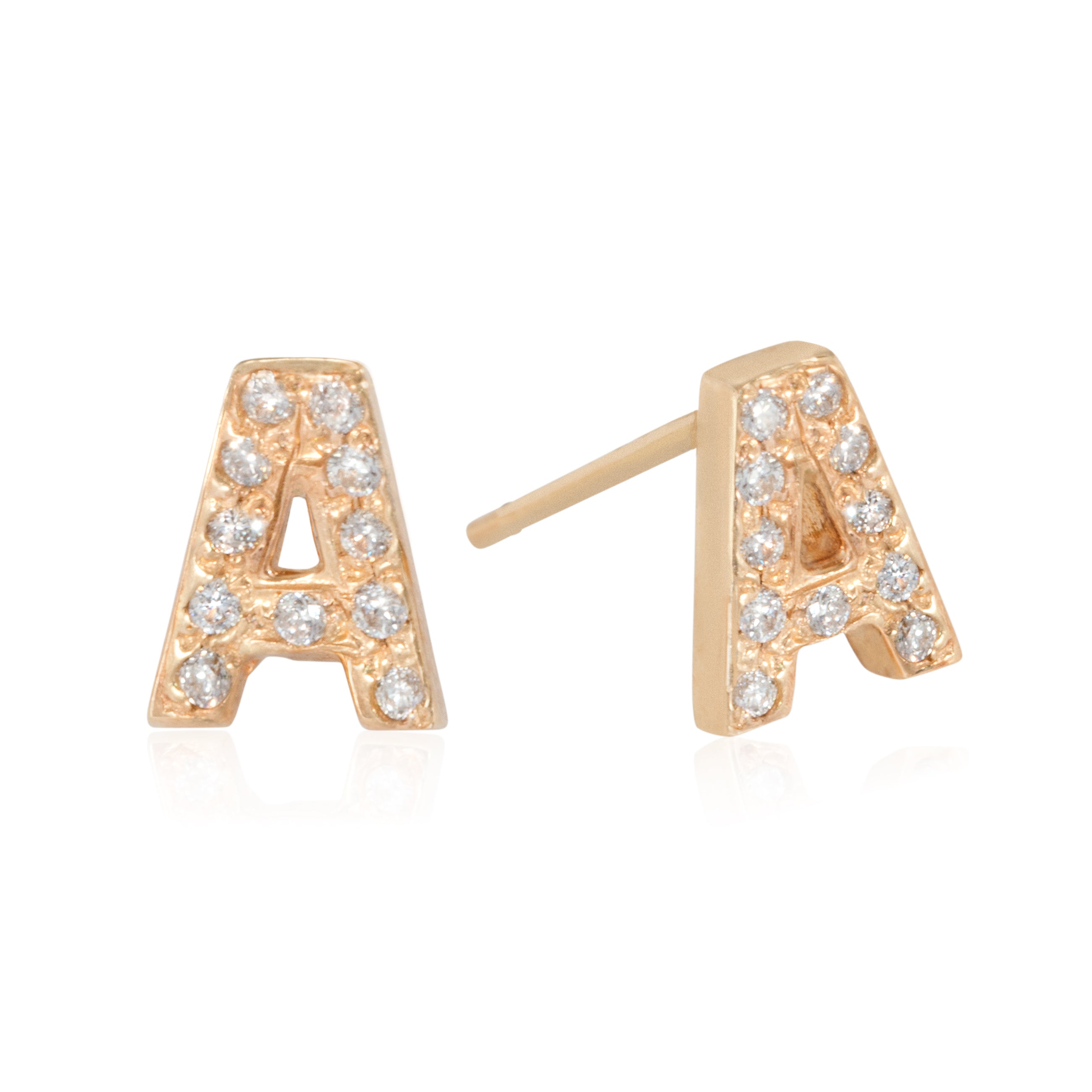 Alyssa Diamond Micro Pave Initial Studs