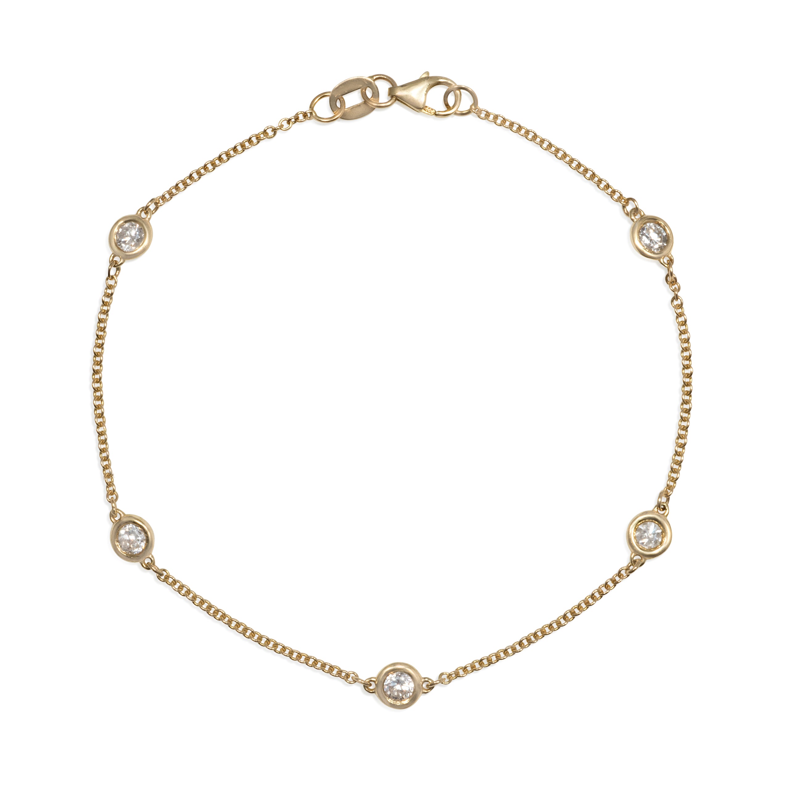 The Five Diamond  Bezel Chain Bracelet (0.50tcw)
