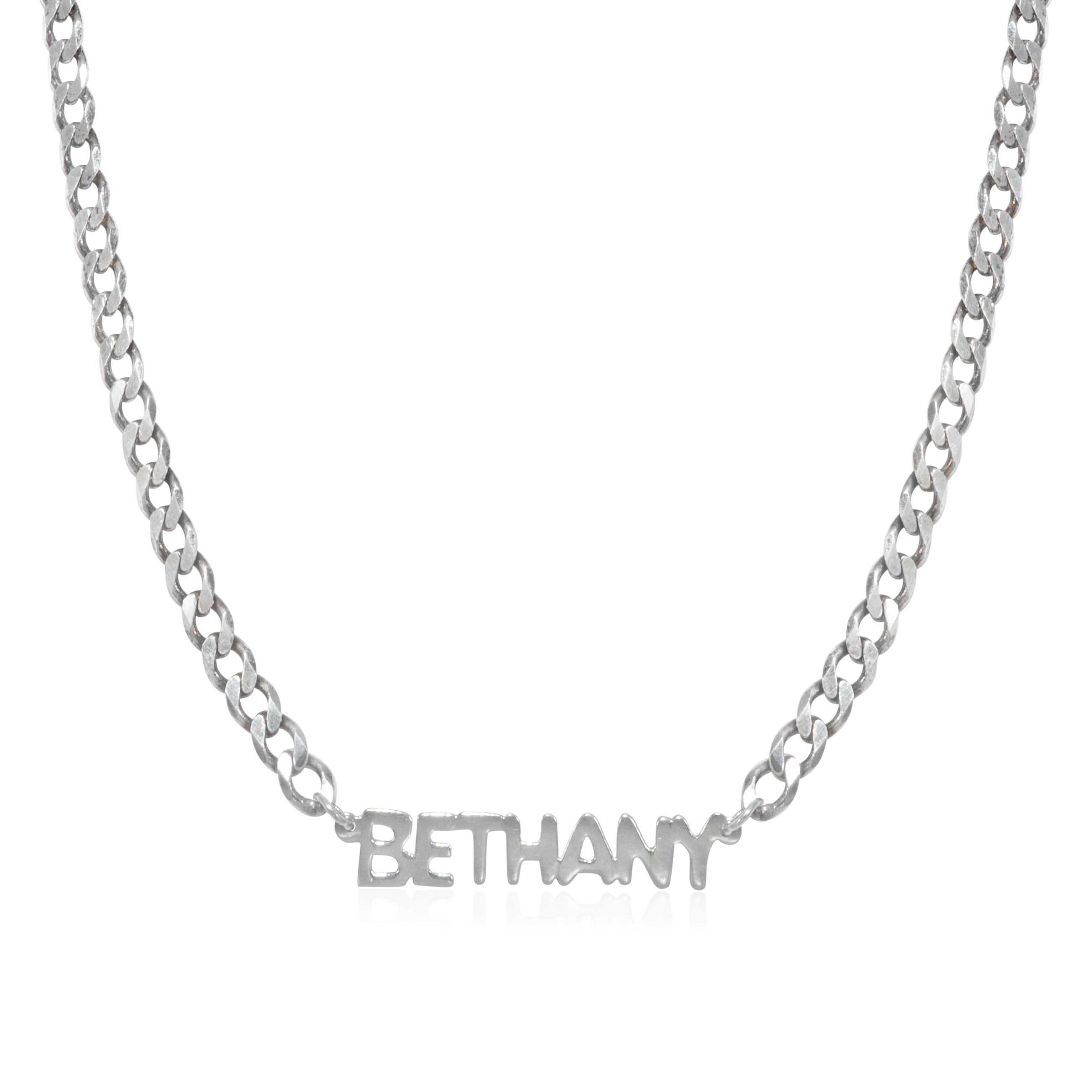 Bethany Block Nameplate Necklace