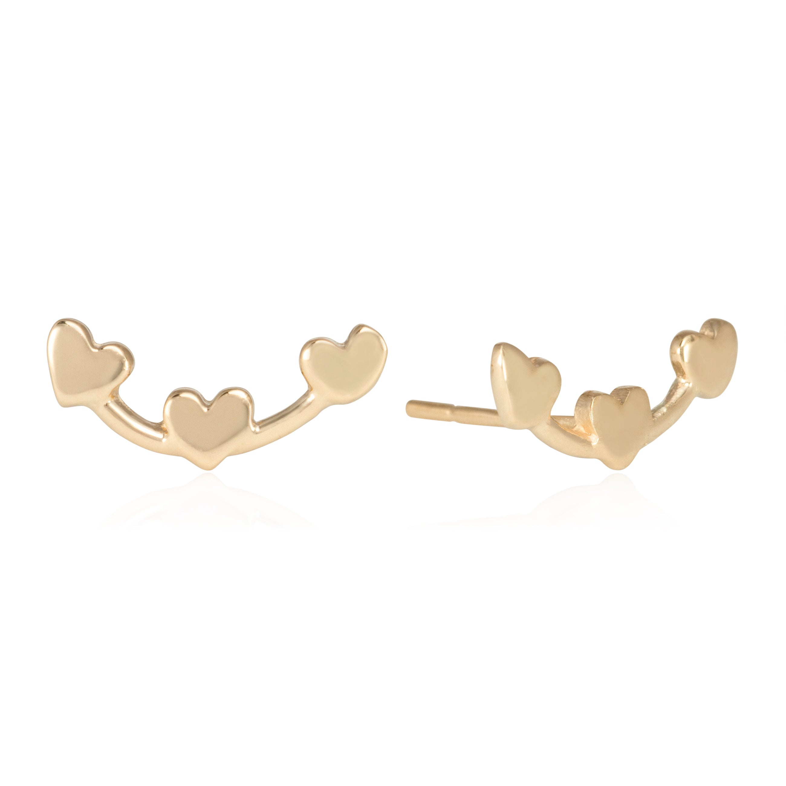 Triple Heart Studs