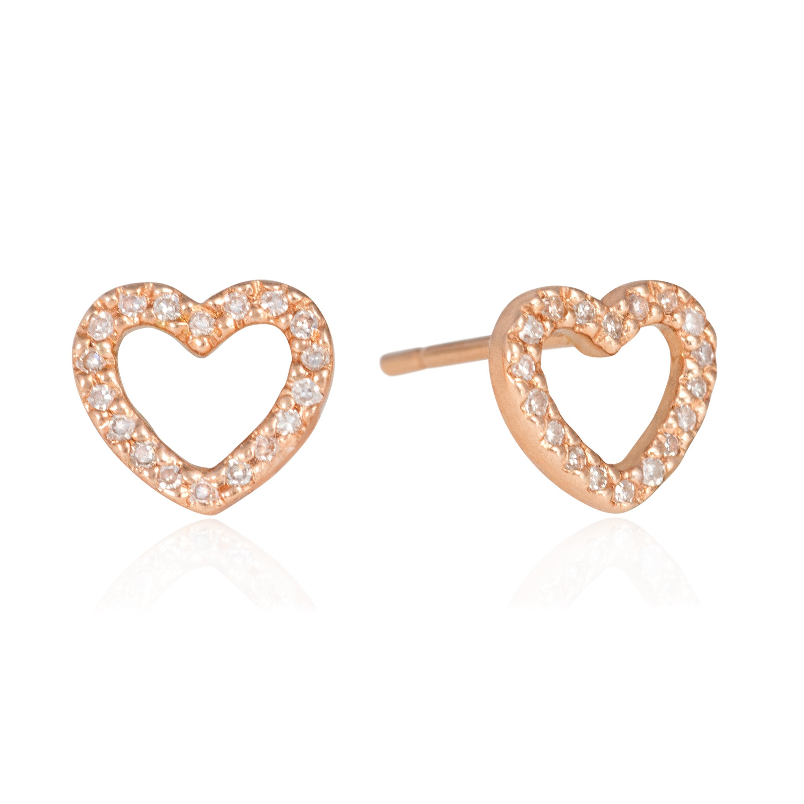 Diamond Open Heart Studs