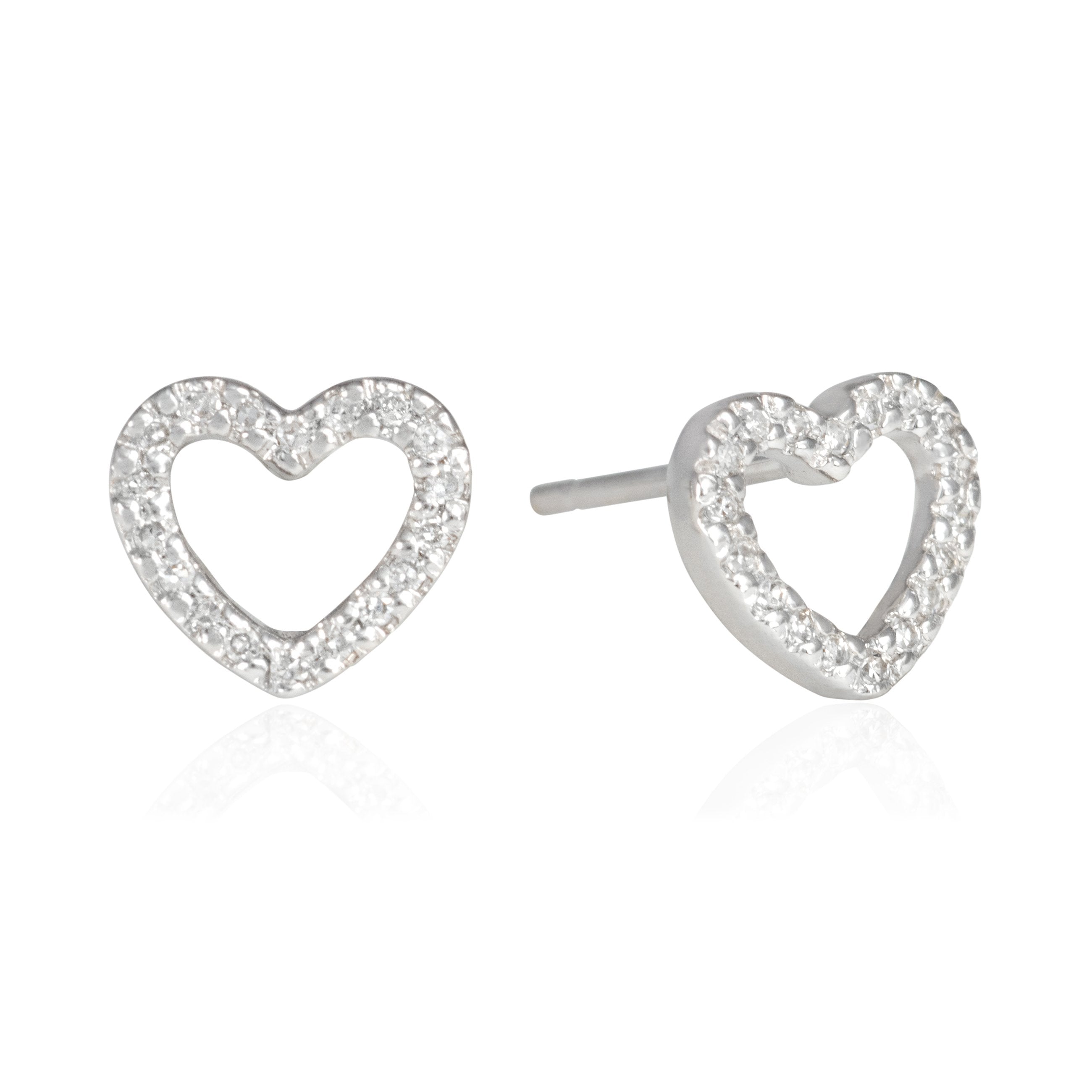Diamond Open Heart Studs