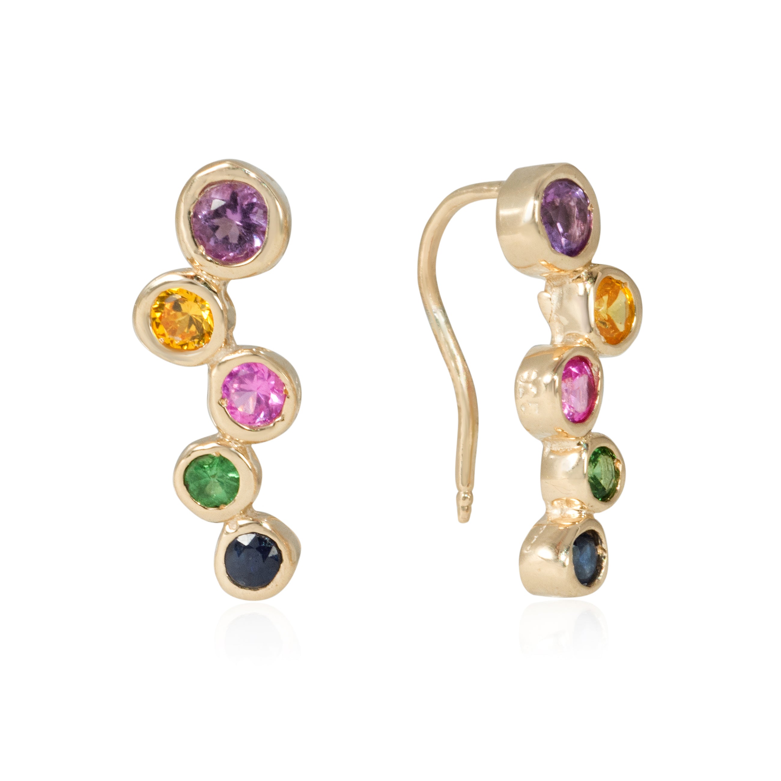 Rainbow Sapphire Drop Earrings