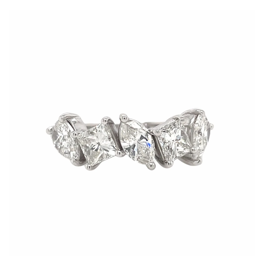 Prong-Set Fancy Diamond Wedding Ring