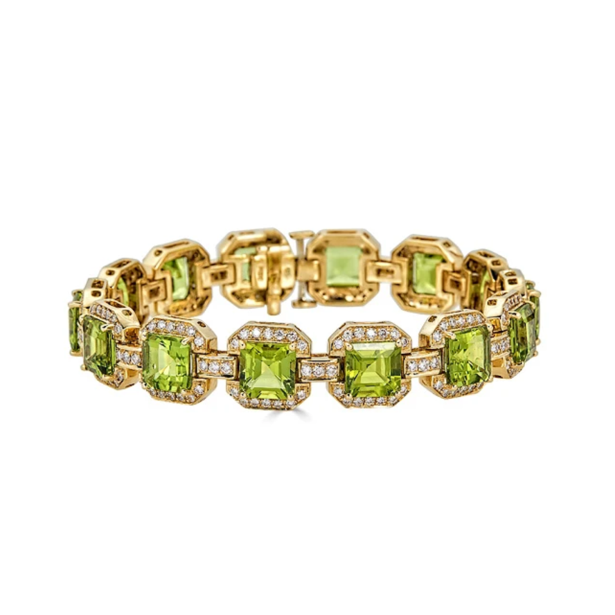 Diamond and Peridot Bracelet