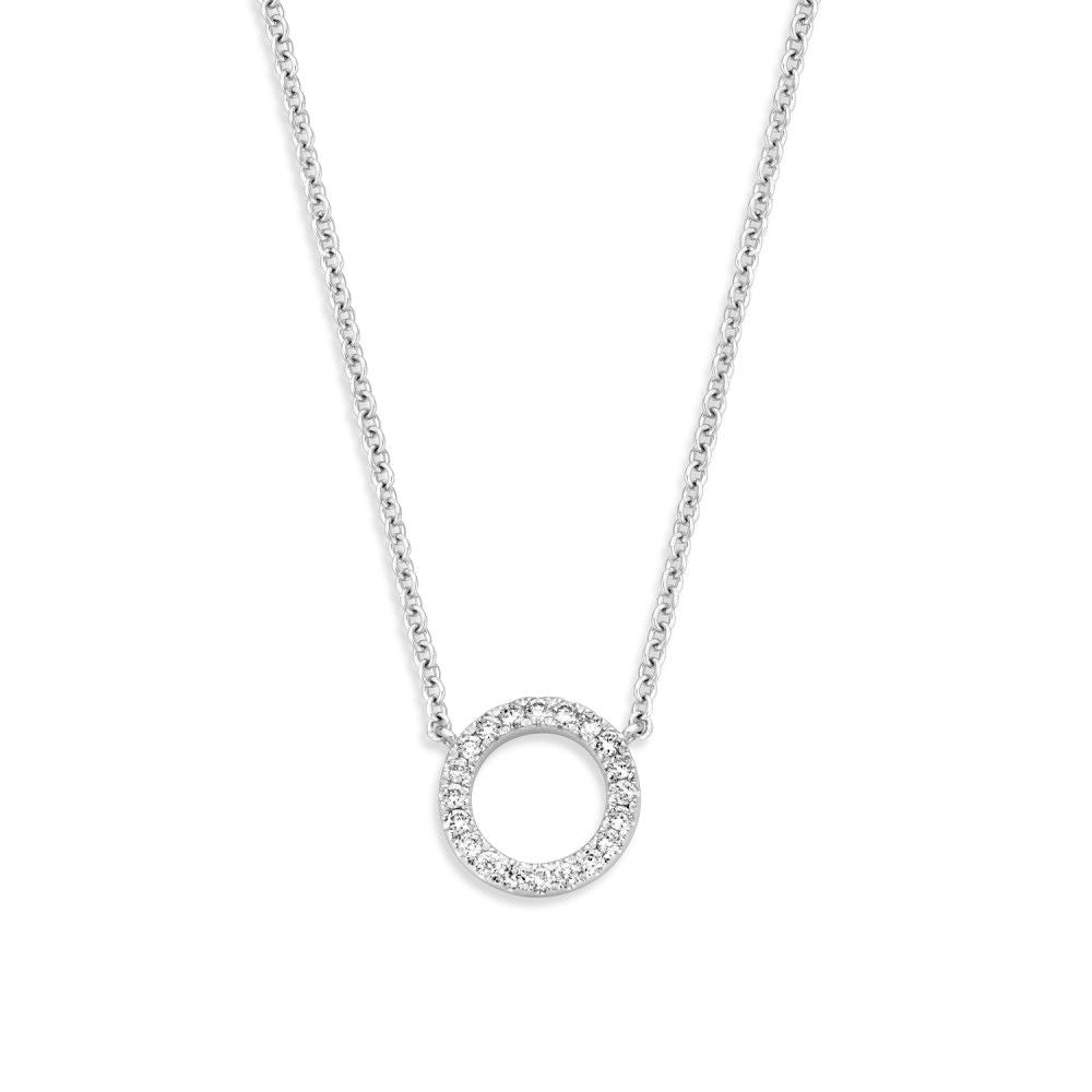 Diamond Circle Pendant Necklace