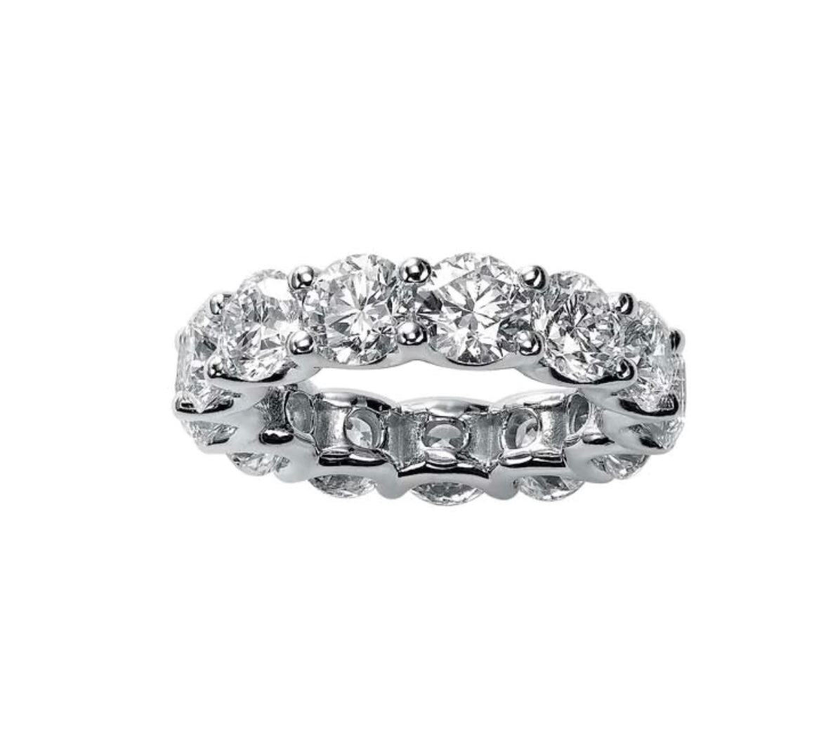 Prong-Set Round Diamond Wedding Band
