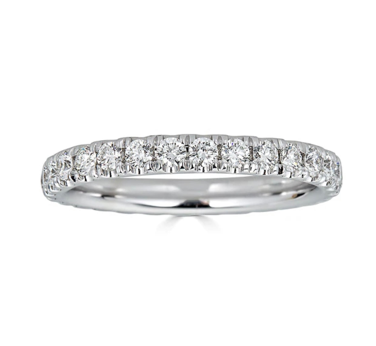 Platinum Micro Pave Diamond Wedding Band